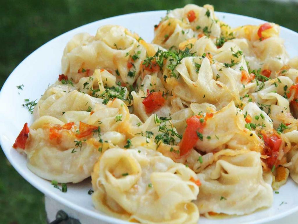 Manti with potatoes and mushrooms recipe