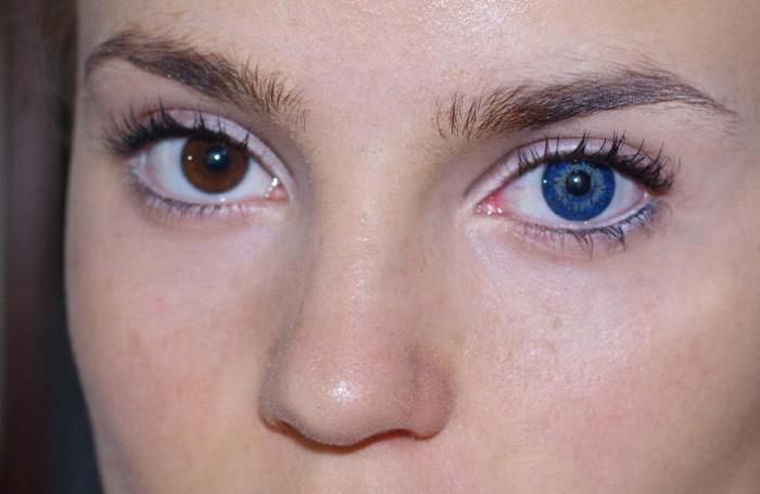синие линзы на карие глаза