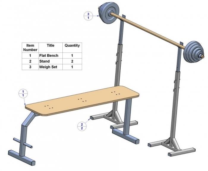 План скамьи для жима лежа