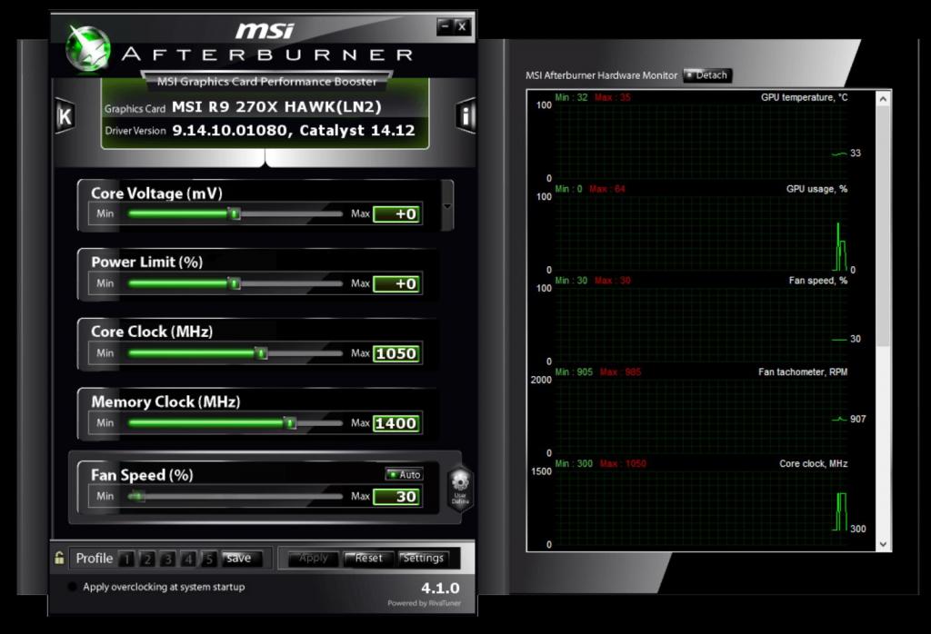 Как увеличить скорость кулера процессора через msi afterburner