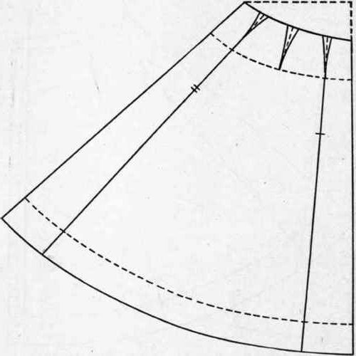 Pattern of a long skirt on the floor