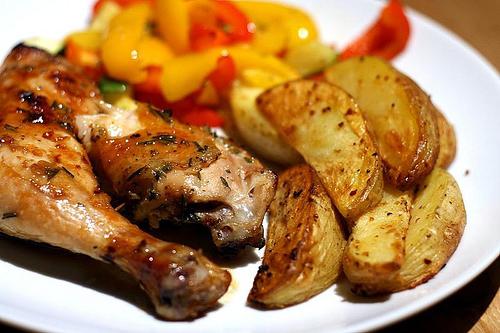 Рецепт куриных голеней с картошкой в духовке на протвине с фото пошагово