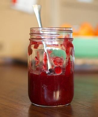 grated cranberries with sugar