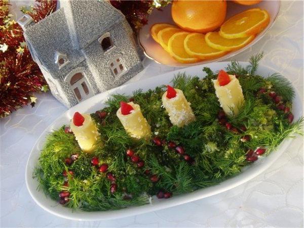 салат рождественские свечи 