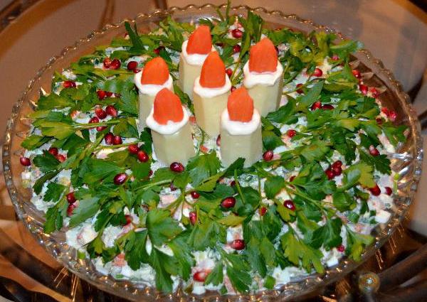 салат рождественские свечи фото 