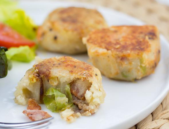 potato patties with cabbage