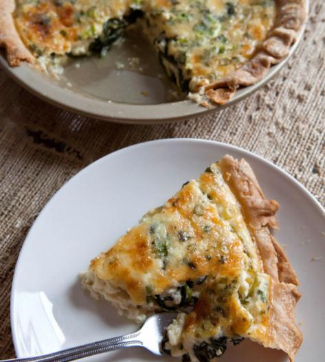 jellied pie with egg and green onions in a slow cooker