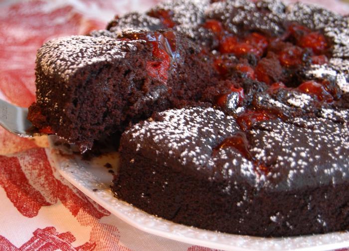 шоколадный пирог с вишней рецепт 