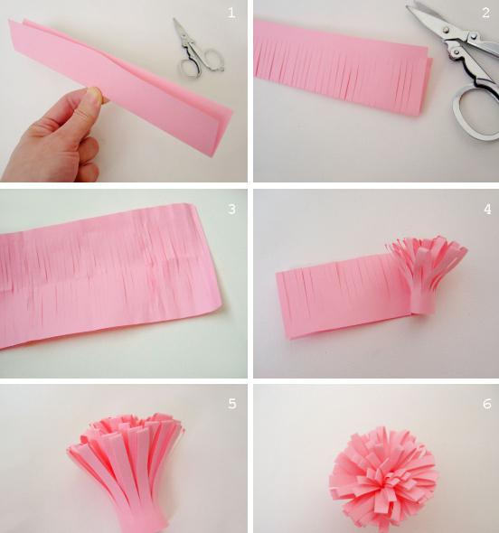 как сделать помпоны из бумаги