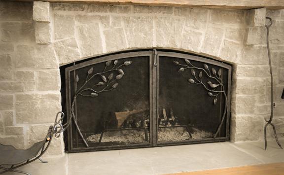 cast iron fireplace door