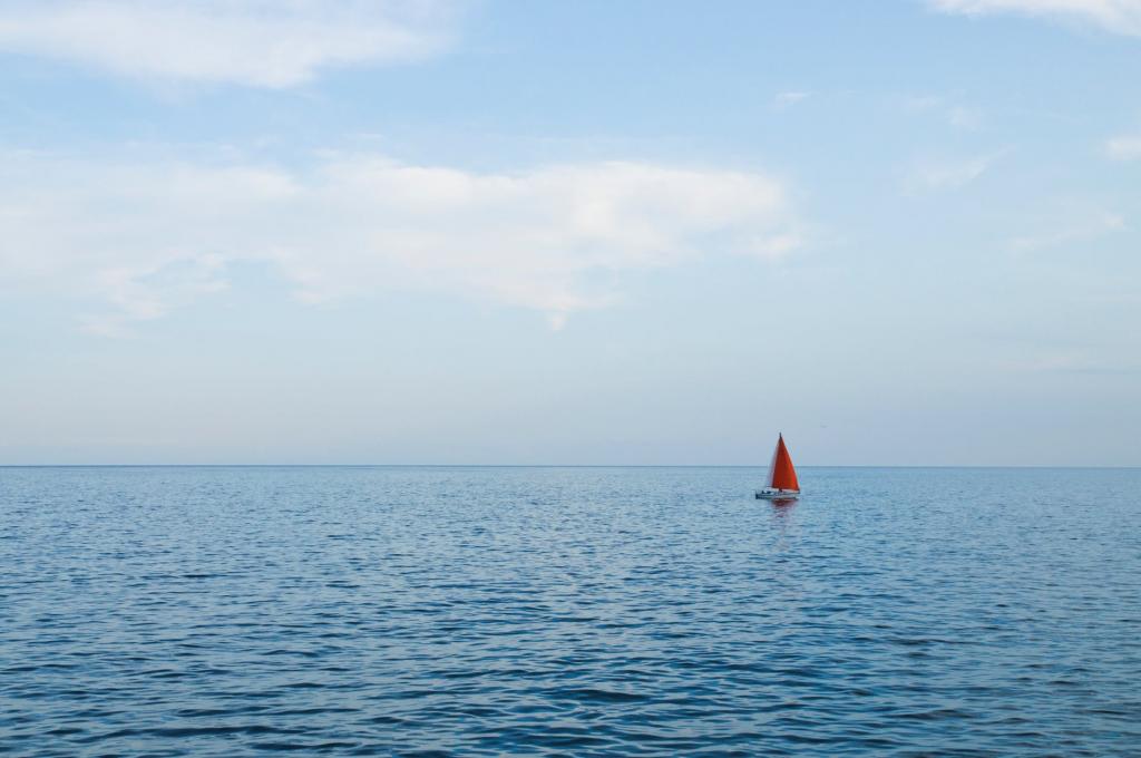 Ship in the vast ocean