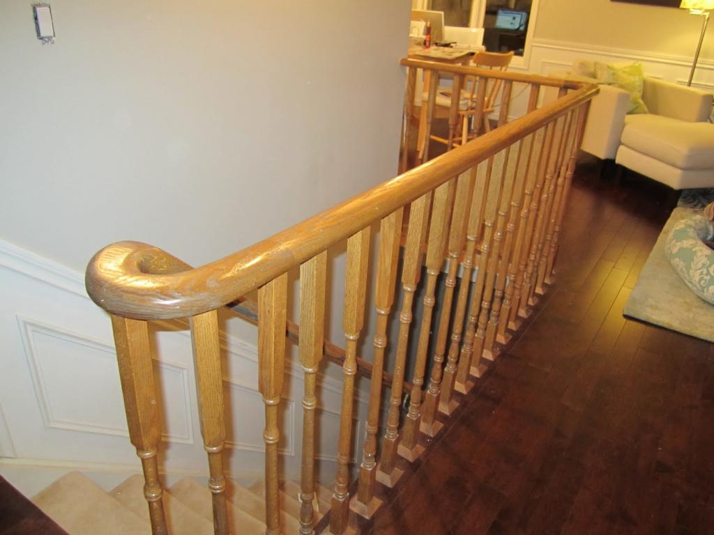 wooden stair railing