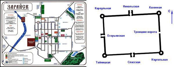 зарайский кремль карта 