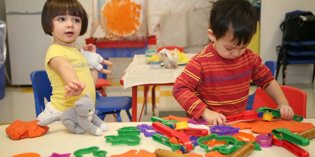 Children in a developmental lesson