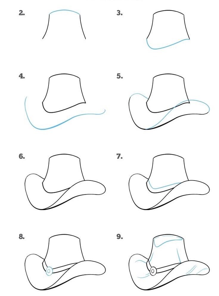 как нарисовать шляпу