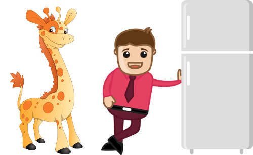 Засуньте жирафа в холодильник