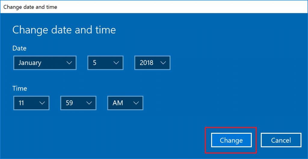 Change date and time