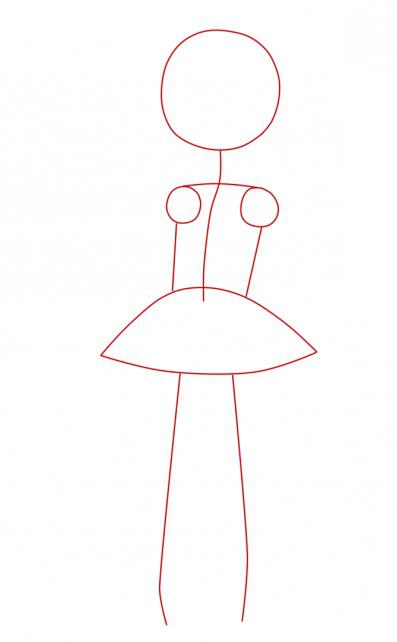 как нарисовать девочку в платье