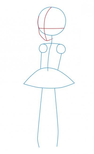 как нарисовать девушку в платье