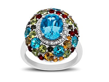 кольцо с синим камнем
