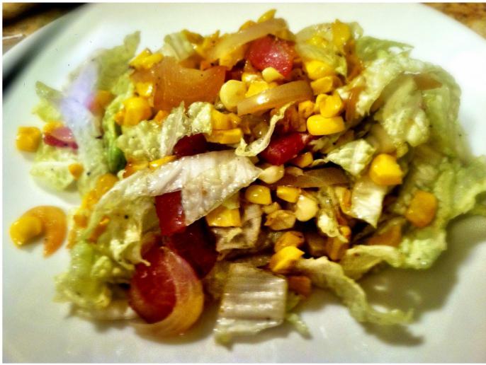 bean cabbage salad with corn