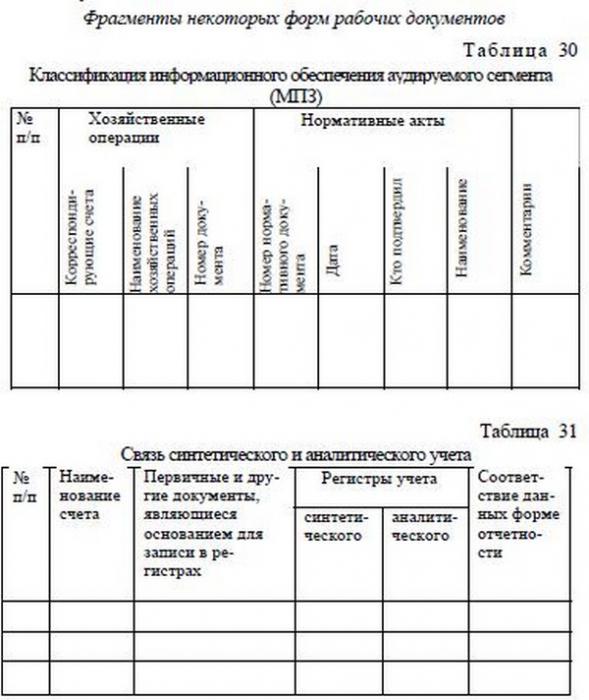 auditor working paper form