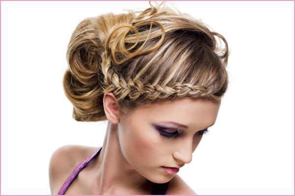 evening hairstyle on medium hair photo