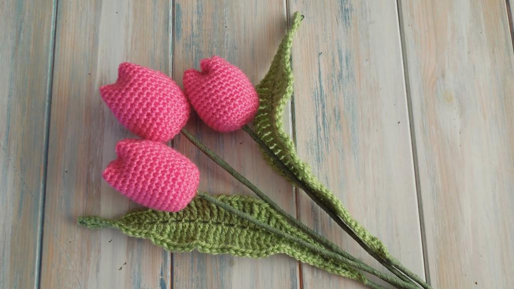 Crocheted tulips