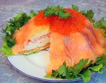 салат рыбный торт рецепт