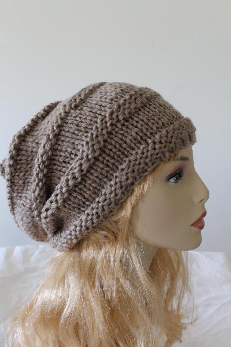 how to knit a double hat with knitting needles