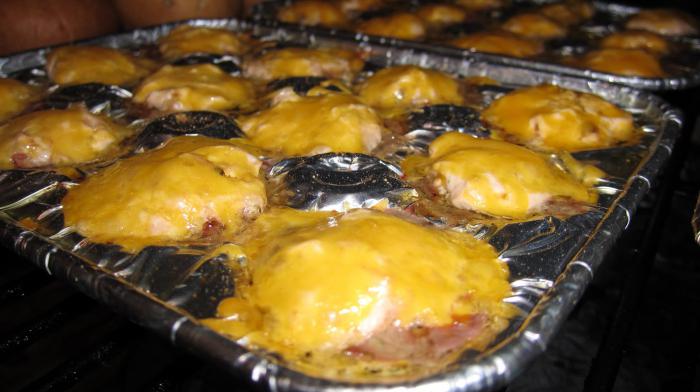 meat with pineapple and cheese in the oven