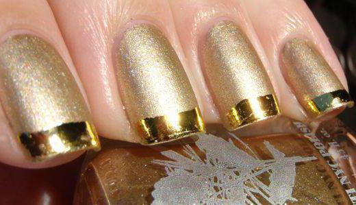 Золотой френч на ногтях: идеи для маникюра