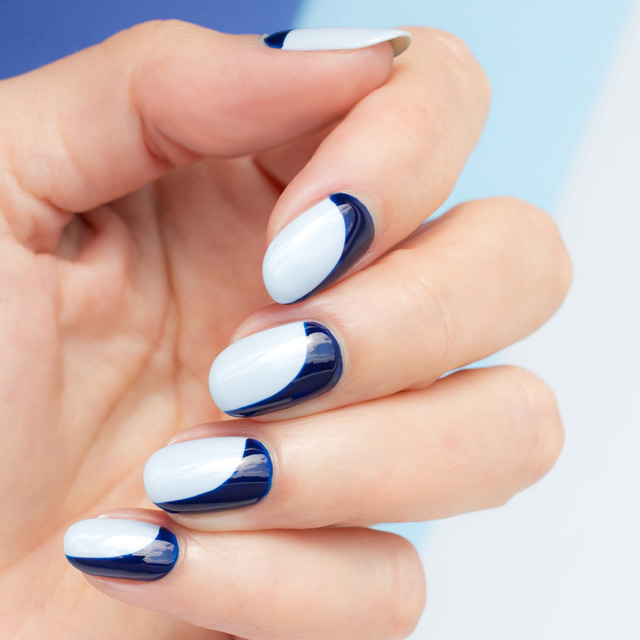 Синий френч на ногтях: фото, пошаговая инструкция