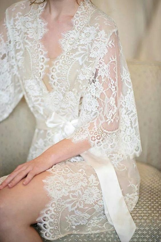 wedding lace peignoir