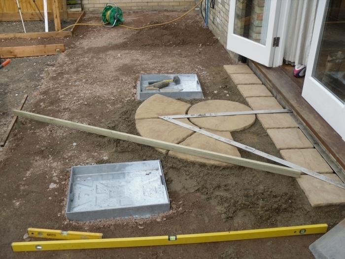 lay paving slabs in the country