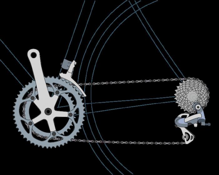 Схема расположения цепи на скоростном велосипеде