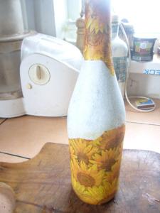 decoupage bottles with napkins