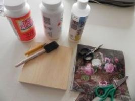 decoupage napkins tools and materials