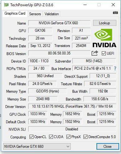 nvidia gtx 660 характеристики