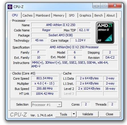 amd athlon ii x2 250 технические характеристики