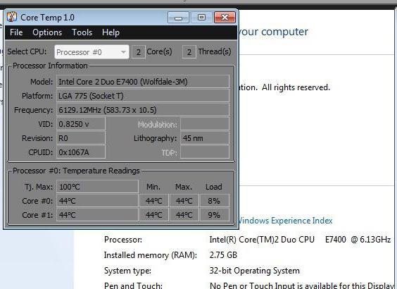 процессор intel core 2 duo e7400 характеристики