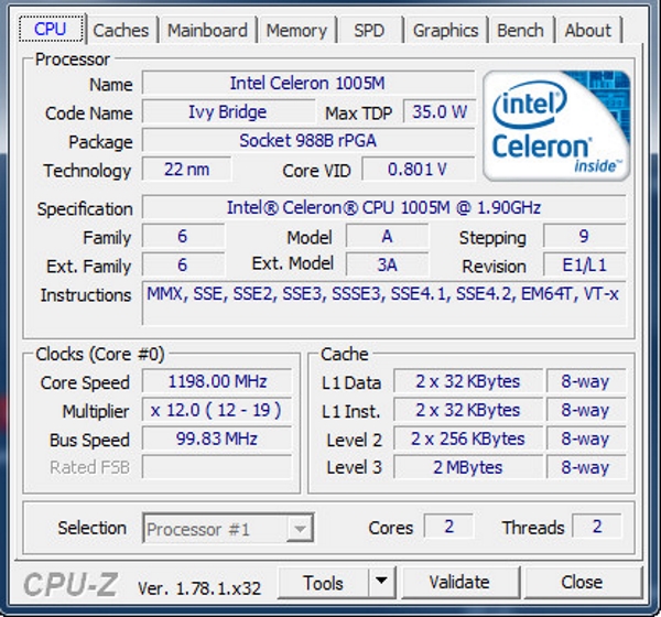 Celeron 1005M