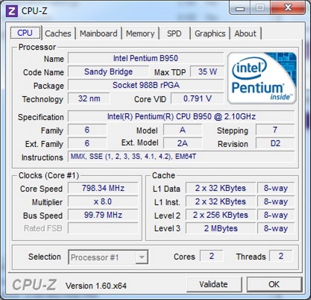 Pentium B960 processor