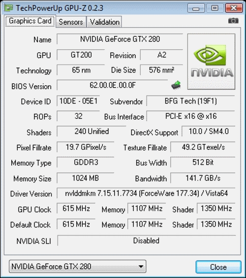 Видеокарта GeForce GTX 280. Характеристики
