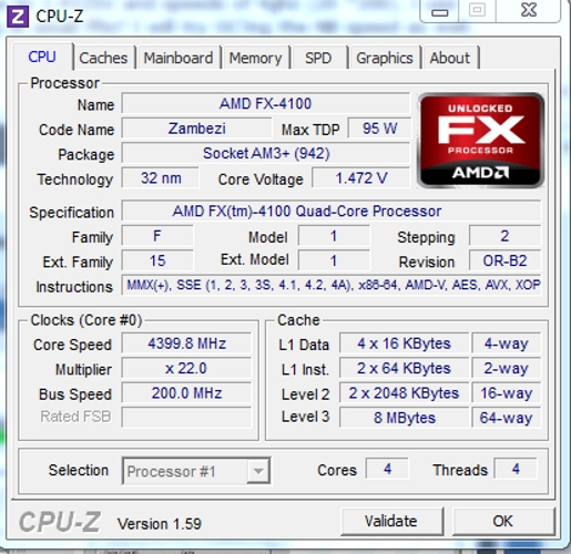 Разгон по шине fx4100