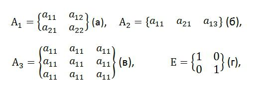 Examples of matrices.