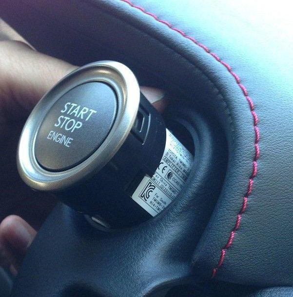 installation of a button instead of the ignition switch