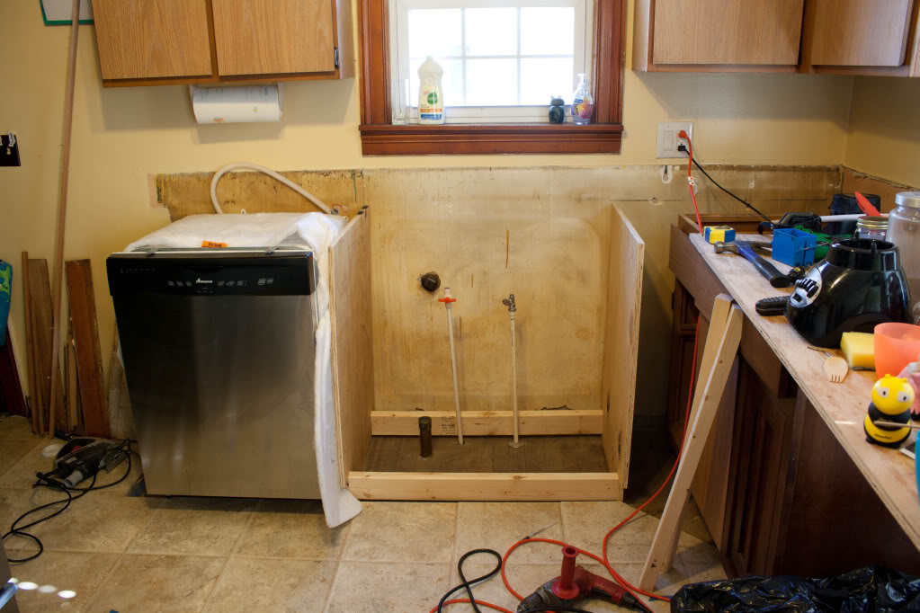 installation of a built-in dishwasher