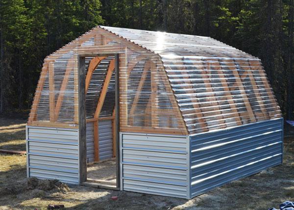 polycarbonate greenhouses wooden frame