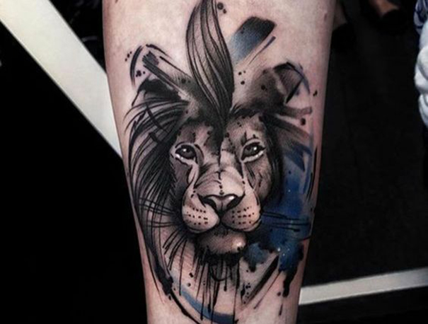 татуировка лев